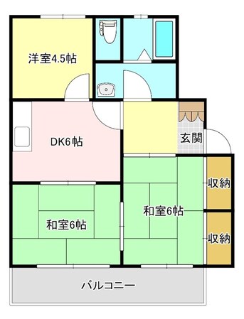 サンヒルズB棟の物件間取画像